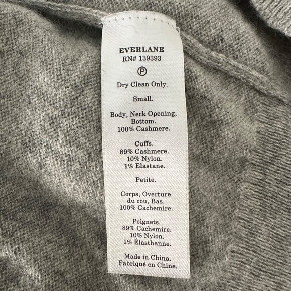 Everlane Mock Neck Cashmere Sweater Ribbed Long Sleeve Lightweight Heather Grey - Picture 10 of 10